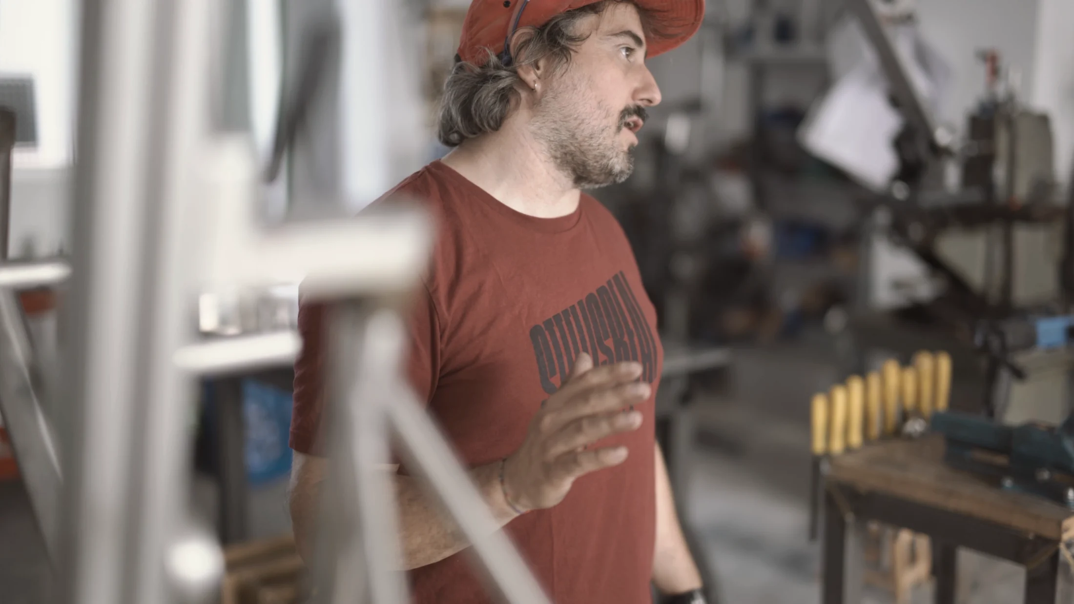 Pablo BBloque in the workshop.